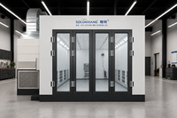 Cabine de peinture automobile électrique à éclairage infrarouge LED, panneau sandwich en acier coloré de 0,5 mm, cuisson à 80°C, 380V 50Hz, haute efficacité électrique