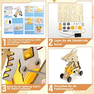 Nouveauté : Kit <span class=keywords><strong>scientifique</strong></span> STEM pour enfants, kits d'expériences 6-en-1, ensemble de construction électrique, jouets éducatifs en bois pour enfants - Product Image 4