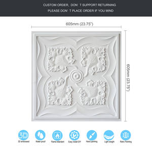 PL64 Blanc <span class=keywords><strong>Mat</strong></span> Drop-in <span class=keywords><strong>Plafond</strong></span> Panneaux muraux patinés vieillis pour salle de bain Hôtel Hôpital Plafonds carrés en PVC pour salons de coiffure - Product Image 6