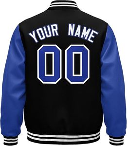 Custom Logo High Quality Embroidery Chenille Patch Varsity <b>Jacket</b> <b>Men</b> Contrast Leather Sleeve Fleece <b>Baseball</b> Letterman <b>Jacket</b> - Product Image 2
