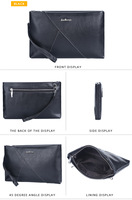 Dompet Clutch Pria Slim Panjang dengan Ritsleting Tahan Air, Motif Geometris Mewah, Bahan Poliester Buatan Tangan, Sempurna untuk Acara Malam dan Hadiah Ulang Tahun