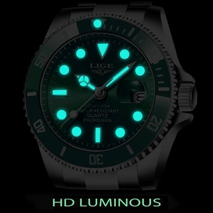 Montre de plongée tendance LIGE 10045 pour homme, étanche, avec date, montre sport, montre à quartz pour homme, Relogio Masculino - Product Image 5