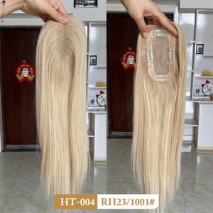 Extensiones de Cabello Humano Listas para Enviar para Mujeres, Base Mono 3*5.5 con PU, Cabello Humano Virgen Europeo, Mono Topper con Raya al Medio - Product Image 2