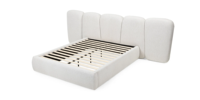 Lit double rembourré Fencee 160x200 Beige clair