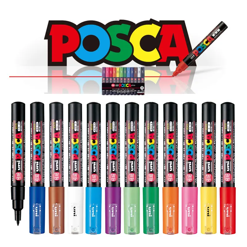 water-based white colored permanent art poscas uni paint marker