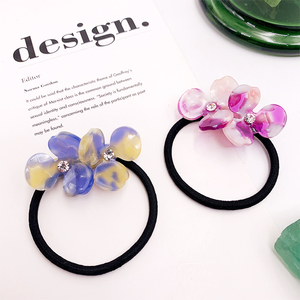 Cellulose Acetate Hoa Đàn Hồi Tóc Tie Rope Pha Lê Phụ Kiện Tóc Cho Phụ Nữ Hairbands Rhinestone <span class=keywords><strong>Ponytail</strong></span> Chủ Fancy - Product Image 1