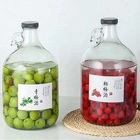 NEWRAY Usine Vente en Gros 1 litre 2L Verre Ambré Growler California Brewing Pichet Verre Bière Bouteille d'Eau pour Vin Fait Maison Cidre