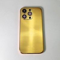 Pour iPhone 16 Pro et Pro Max, cadre en or véritable électro-plaqué, best-seller, luxe, possibilité d'ajouter un logo personnalisé