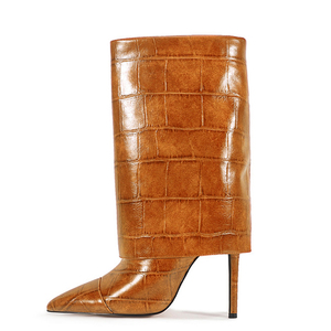 Stone Print Stiletto Women High Thin Heels Short Booties Girl's Wide Fit on Ankle <b>Boots</b> Big Size 47 Overlay Shoes - Product Image 4