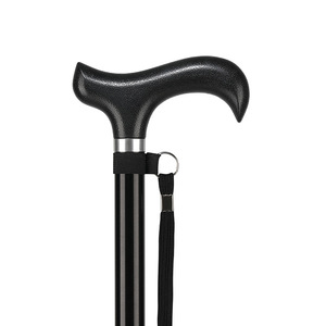 Adjustable Aluminum Alloy Telescopic Cane Black 3 Section <b>Walking</b> <b>Stick</b> For Senior Outdoor Use - Product Image 2