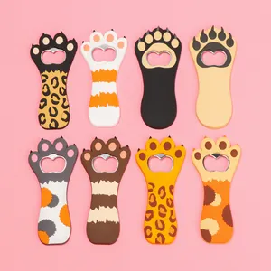 Ouvre-boîte en Silicone Design griffe de chat bière Soda ouvre-bouteille multifonction dessin animé aimant réfrigérateur outils de Bar de cuisine