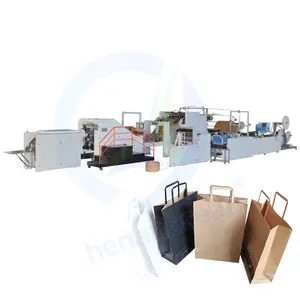 Voll automatische Papier box Tasche Maschine Herstellung Produktions linie China Kraft Papiertüte Herstellung Maschine Preis