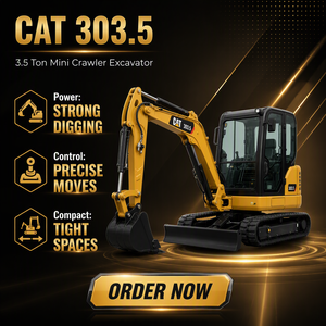 Excavatrice sur chenilles CAT 303.5 d'occasion en excellent état, mini-pelle de 3,5 tonnes, faible nombre d'heures, rapport de test, inspection vidéo - Product Image 1