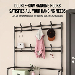 Porte-chaussures et porte-manteau multifonctionnel pour entrée, étagère de <span class=keywords><strong>rangement</strong></span> durable, montage facile, organisateur de chaussures pour la maison, le couloir, le garage, le salon - Product Image 3