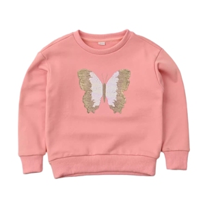 <span class=keywords><strong>Felpa</strong></span> da bambina con cappuccio in cotone personalizzabile con paillettes <span class=keywords><strong>farfalla</strong></span> girocollo a maniche lunghe <span class=keywords><strong>felpa</strong></span> da bambina - Product Image 2