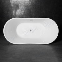 Baignoire autoportante ovale en acrylique Gurgle, design moderne et personnalisé pour hôtels et salles de bain, baignoire de trempage pour adultes