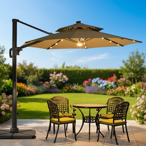 Parasols d'extérieur en gros, auvents LED, couvertures de terrasse, parapluies solaires résistants au vent - Product Image 4