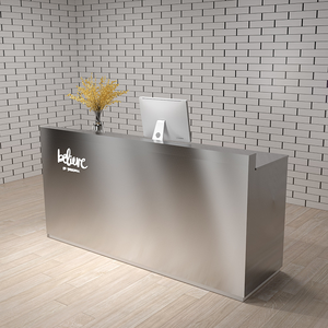 Gold Reception <b>Desk</b> Beauty Salon Corner Curved Salon Furniture <b>Small</b> Reception <b>Desk</b> Reception Counter Front <b>Desk</b> Bar Counter - Product Image 3