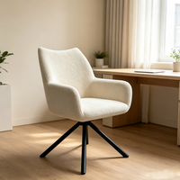 Fauteuil pivotant en tissu populaire en Europe, fauteuil lounge rembourré rotatif à 360 degrés, fauteuil d'appoint à dossier haut avec coussin de siège
