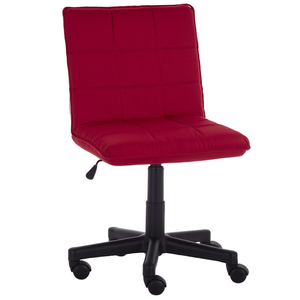 Fami Swivel <b>Stool</b> <b>Padded</b> Seat Fabric Red Dim 600x600x480 680 Mm - Product Image 2