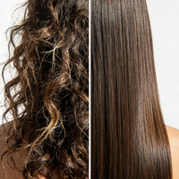 Traitement lissant et réparateur 2-en-1, crème permanente professionnelle pour boucles et lissage |   Convient aux cheveux sains et aux cheveux abîmés