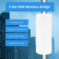 Jembatan Nirkabel Luar Ruangan 5.8G, WiFi PtP/PtMP, Tahan Air & Debu IP65, Transmisi Jarak Jauh 1.5KM, Gain Tinggi