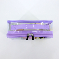 Étui de voyage transparent personnalisé en PVC transparent, trousse de toilette étanche en vinyle transparent