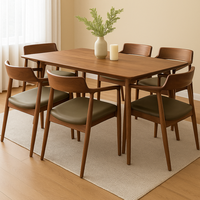 Chaise Moderne en Bois avec Dossier et Accoudoirs, Chaise de Salle à Manger Nordique en Bois Massif, Chaise Simple pour Négociations et Réunions