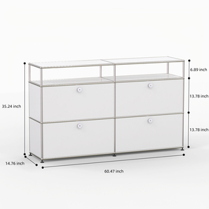 Tủ Búp Phê màu trắng sữa, Tủ Búp Phê phong cách giữa thế kỷ tối giản, đồ nội thất mô-đun đa năng, Tủ lưu trữ tùy chỉnh - Product Image 6