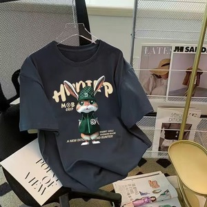 T-<span class=keywords><strong>shirt</strong></span> décontracté surdimensionné pour <span class=keywords><strong>femme</strong></span>, idéal pour l'été, à manches courtes, avec logo, <span class=keywords><strong>100</strong></span> % <span class=keywords><strong>coton</strong></span>, coupe ample et motif imprimé - Product Image 4