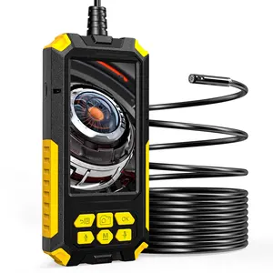 Endoscópio industrial lente dupla p50, 8mm 1080p full hd 4.5 polegada lcd câmera de inspeção digital com 9 led para casa duplo e tubo