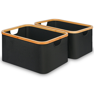 Cesto de Ropa Plegable de Lona de Gran Capacidad con Tela de Bambú, Lavable, Ahorra Espacio, Moderno, para Guardar Juguetes y Ropa - Product Image 1