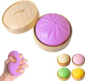 Jouet anti-stress amusant en forme de dumpling coloré, jouet sensoriel à presser pour soulager l'anxiété, jouet géant en forme de dumpling avec cuiseur <span class=keywords><strong>vapeur</strong></span> - Product Image 6