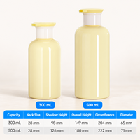 Bouteille pompe cosmétique en plastique PET 300ml 500ml vide pour shampoing, après-shampoing, gel douche, lotion, savon liquide, emballage couleur personnalisée