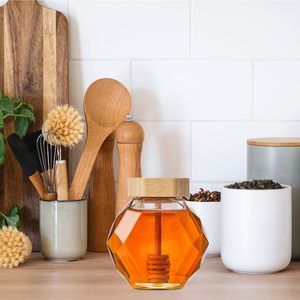 200g hình lục giác lọ thủy tinh có nắp đậy lọ thủy tinh cho mật ong thực phẩm ùn tắc thảo mộc lỏng mật ong lọ - Product Image 6