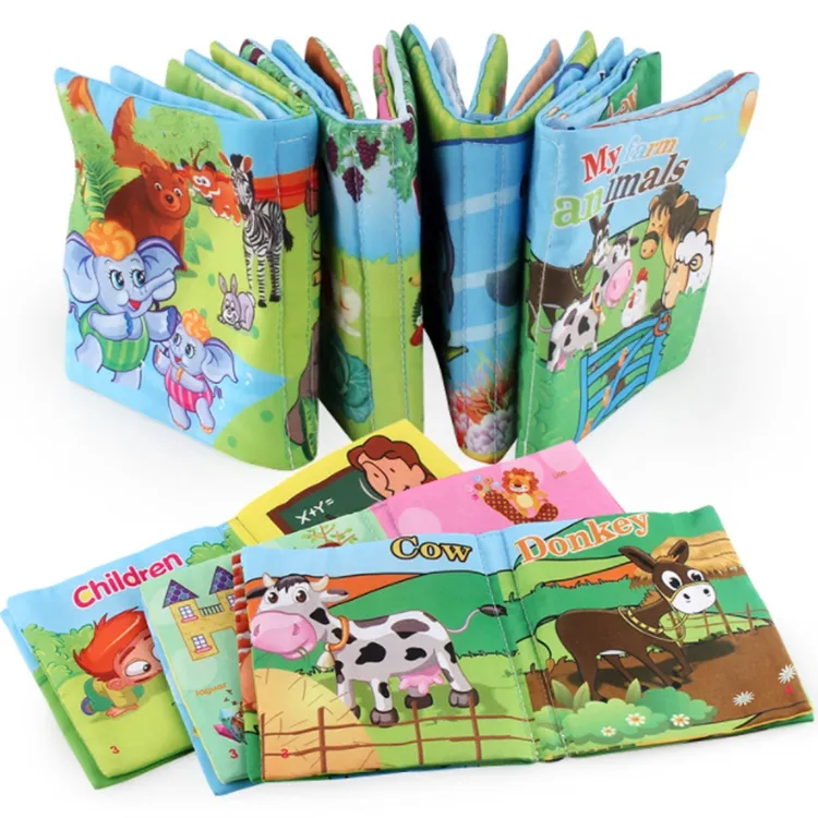 Pendidikan Awal Mainan Buku Prasekolah Belajar Kognitif Mainan Lembut Bayi Kain Kain Buku