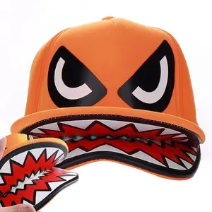 Custom new spot double brim shark hat personality fun double brim printed visor hat duck baseball hat for men and women