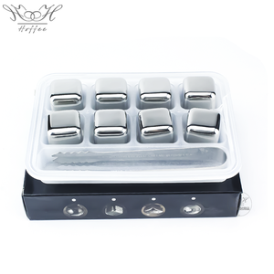 Pacchetto all'ingrosso di 8 pietra di whisky riutilizzabile in acciaio inox Bar ghiaccio Cube agghiacciante pietra con pinzetta - Product Image 6