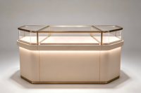 Vitrine à bijoux de luxe en forme de U, modulaire, pour magasin de centre commercial