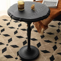 Mesa de Centro Pequeña de Madera Maciza Estilo Francés Vintage, Mesa Auxiliar para Sala de Estar, Espacios Pequeños, Mesa de Noche de Inspiración de Mediados de Siglo
