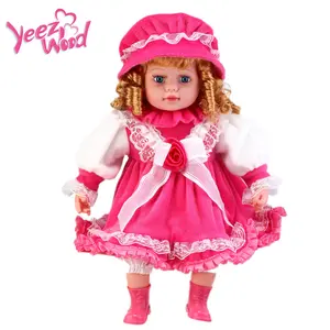 ファッションはスペイン語のインタラクティブな対話の点滅の目を話す愛らしいおもちゃぬいぐるみソフトビニール子供のための赤ちゃん人形