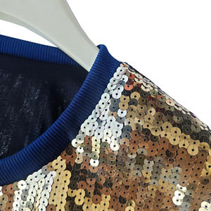 T-shirt décontracté à manches courtes en tricot avec sequins pour l'été, motif sublimation thermique, tenue tendance pour couples - Product Image 3