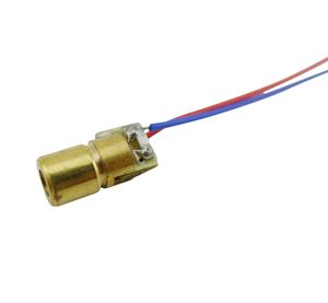 Aismartlink <span class=keywords><strong>3V</strong></span> 650nm 5mW Red Dot <span class=keywords><strong>Diode</strong></span> Tube laser à semi-conducteur en cuivre avec fils Forme de la tête Diamètre extérieur 6mm - Product Image 3