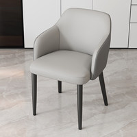 Chaise de salon moderne de luxe léger, design haut de gamme, avec accoudoirs et dossier en métal, pour la maison, l'hôtel et la salle à manger