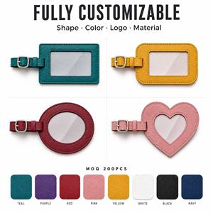 Étiquettes de bagages en cuir personnalisées avec impression par transfert, porte-cartes de nom personnalisé pour valise de voyage - Product Image 3