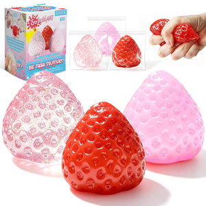 Jouet Squishy Fraise Réaliste Populaire, Jouet Anti-Stress Mignon Fait Main avec Texture Slime, Jouet à Presser Tendance pour la Relaxation - Product Image 1