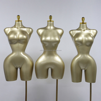 Maniquí Femenino Curvy BBL de Fibra de Vidrio, Modelo Brasileño con Glúteos Grandes, Dorado Mate, Medio Cuerpo Superior con Soporte, para Adultos, de Guangzhou