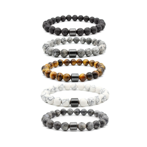 HP 8mm Black Stone tiger Eyes <strong>Bead</strong> Stretch <strong>Bracelet</strong> Magneto Magnetism Beaded <strong>Bracelet</strong> <strong>Beads</strong> Wholesale - Product Image 1