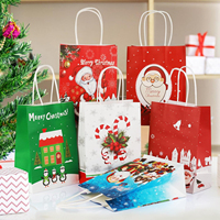 Bolsa de Papel Kraft Ecológica de Lujo Reciclable al por Mayor, Bolsa de Regalo de Papel Navideña con su Propio Logotipo
