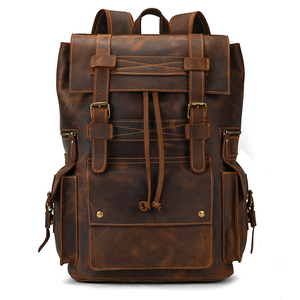 <span class=keywords><strong>Sac</strong></span> à dos Vintage pour <span class=keywords><strong>ordinateur</strong></span> portable, de grande capacité <span class=keywords><strong>17</strong></span> <span class=keywords><strong>pouces</strong></span>, en <span class=keywords><strong>cuir</strong></span> de cheval fou, pour voyage - Product Image 5
